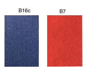 Taffijn Hoes voor vleugelpiano canvas met ingenaaide vilt (blauw/rood)